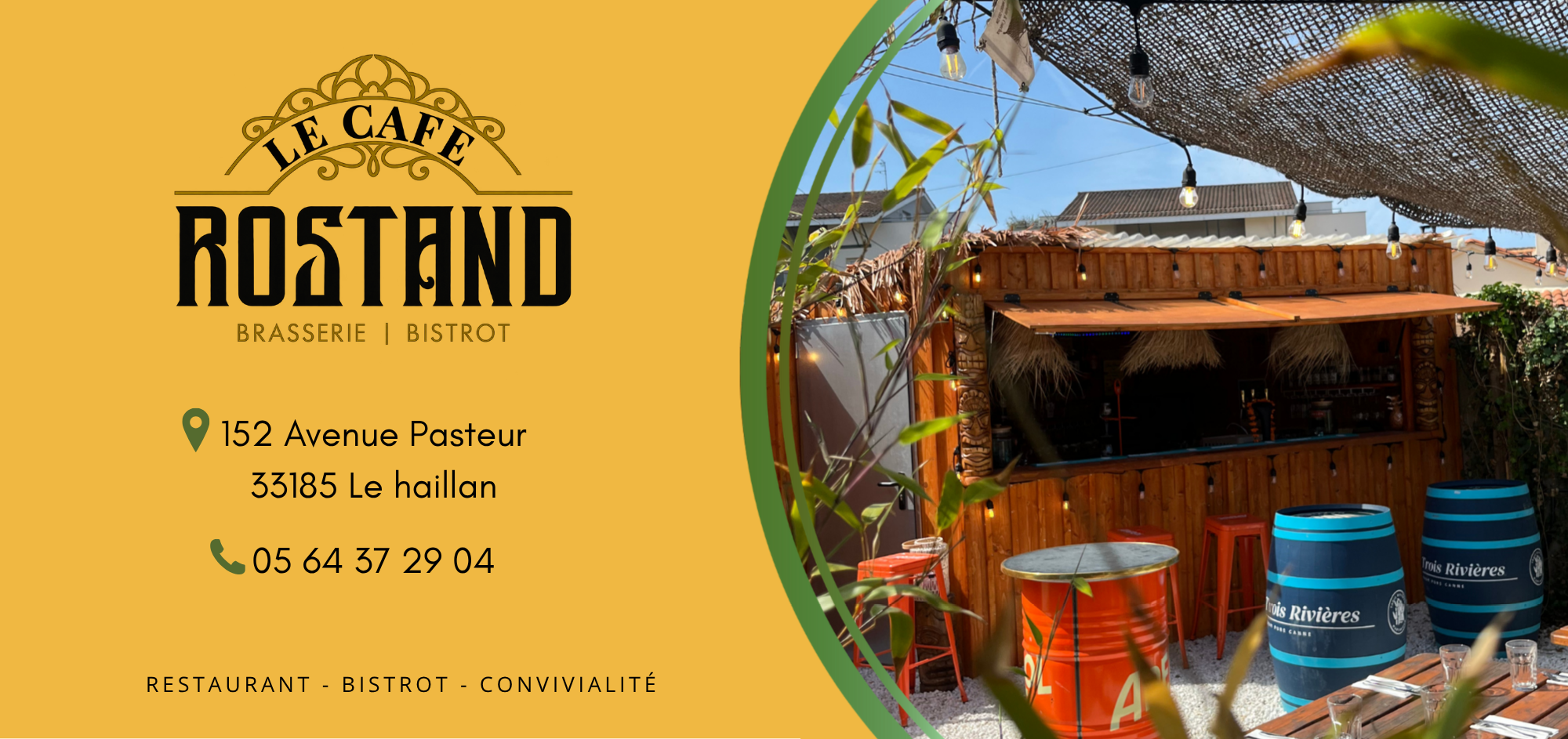 Café Rostand — 152 avenue Pasteur, 33185 Le Haillan — 05 64 37 29 04
